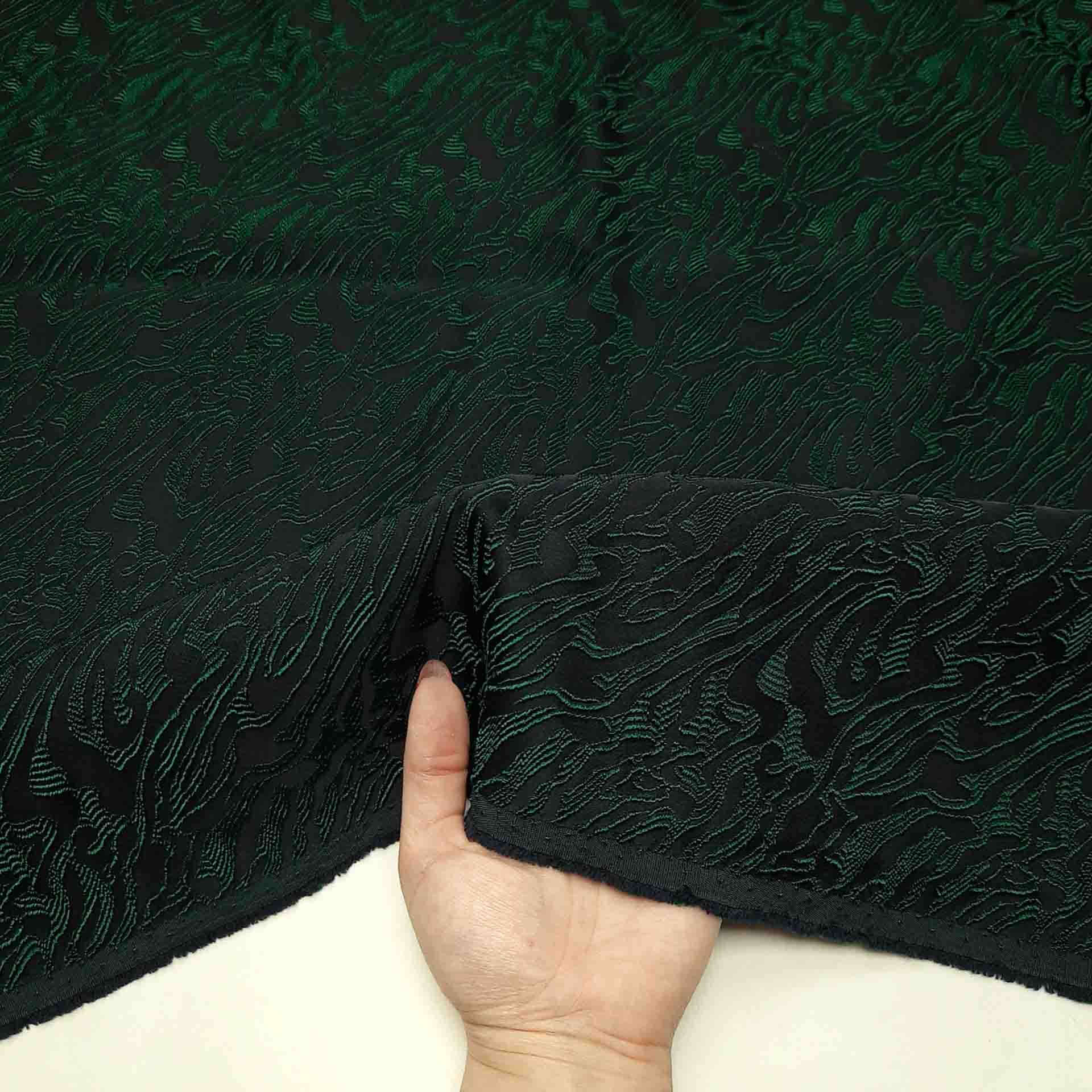 پارچه ژاکارد ویسکوز ترک شیث رنگ سرمه ای سبز 