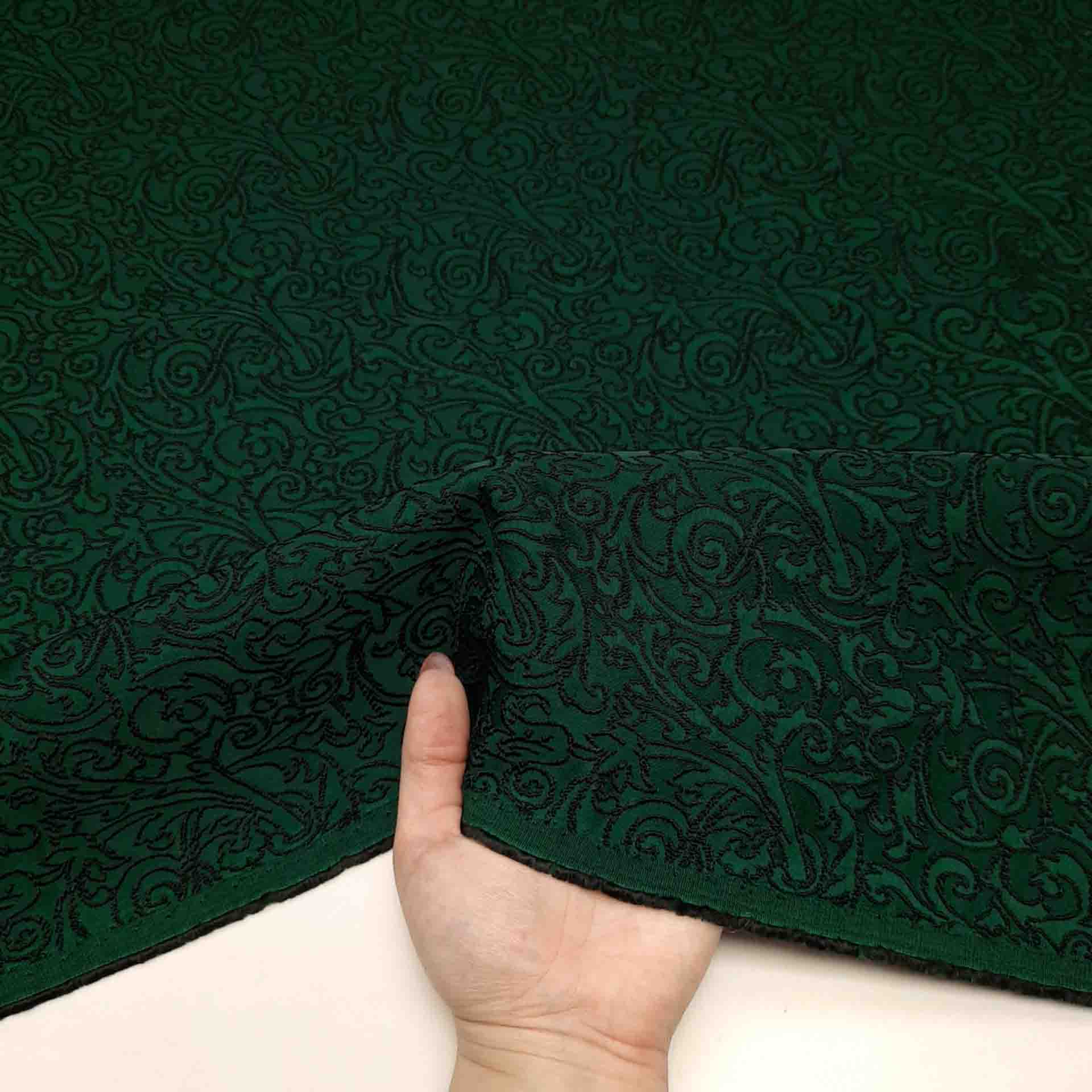 پارچه ژاکارد ویسکوز ترک فاران رنگ سبز مشکی 