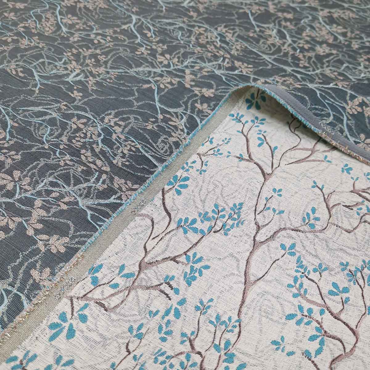 پارچه ژاکارد لمه ترک آلیسا رنگ طوسی سبز 