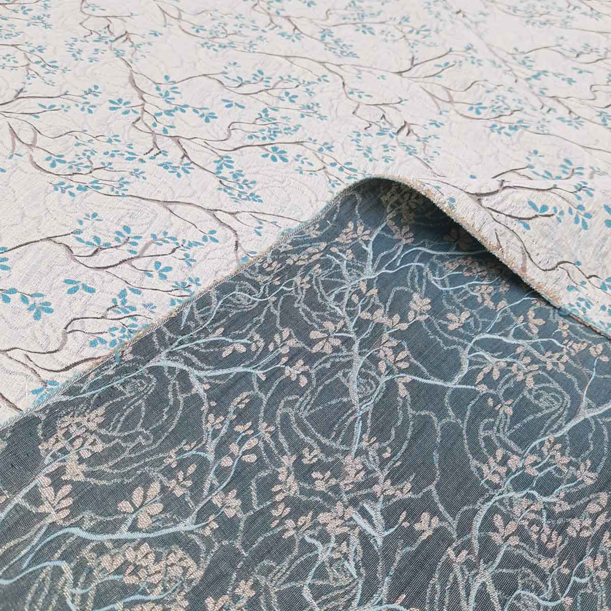 پارچه ژاکارد لمه ترک آلیسا رنگ فیروزه ای 