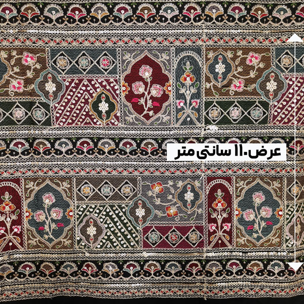 پارچه لینن سوزن دوزی هندی 130 رنگ مشکی 