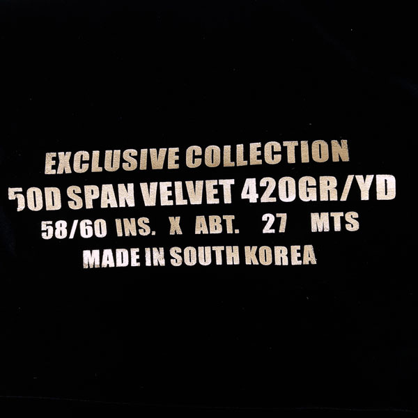 پارچه مخمل کره ای 420 رنگ مشکی 