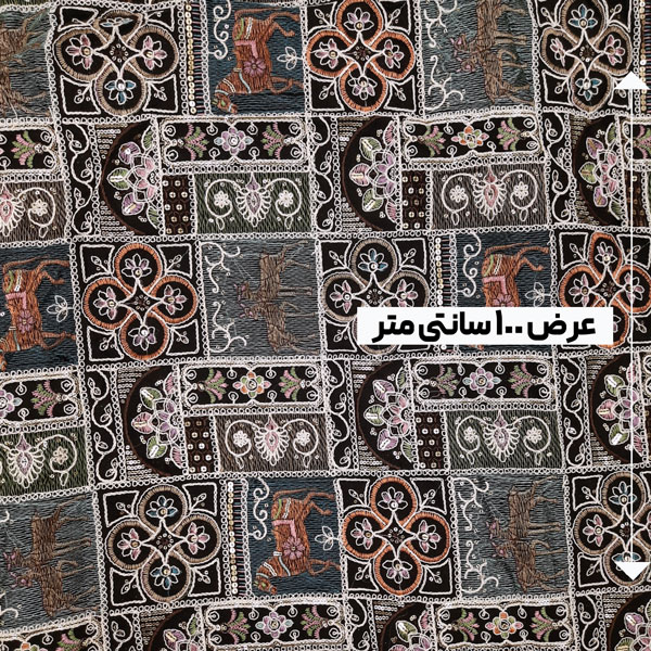 پارچه لینن سوزن دوزی هندی 163 رنگ مشکی 