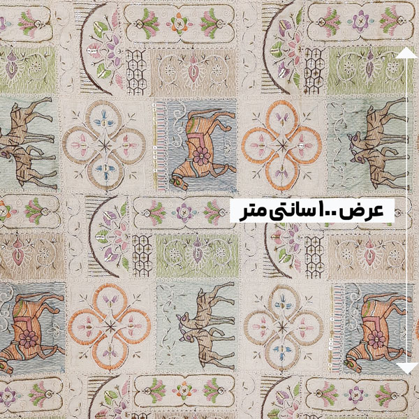 پارچه لینن سوزن دوزی هندی 163 رنگ نچرال 