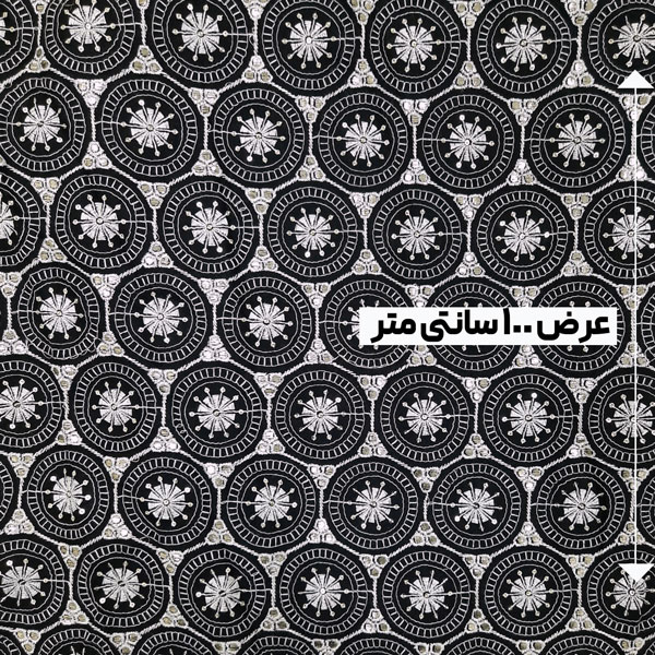 پارچه لینن سوزن دوزی هندی 170 رنگ مشکی 