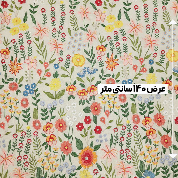 پارچه لینن سوزن دوزی هندی 195 رنگ نچرال 