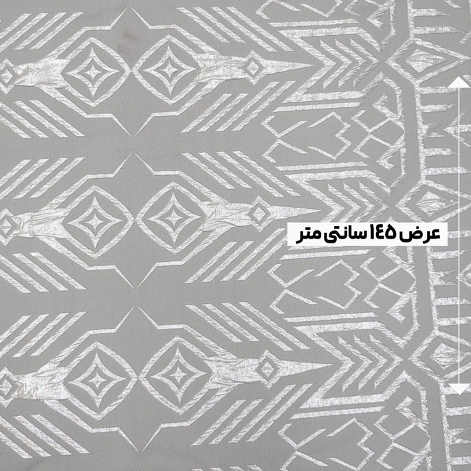 پارچه ژاکارد پفکی ترک باربارا رنگ طوسی نقره ای 