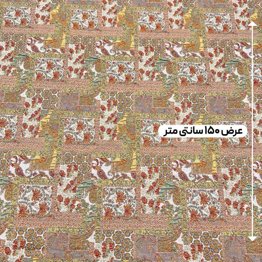 پارچه ژاکارد ویسکوز ترک زووی رنگ کهربایی کبود 