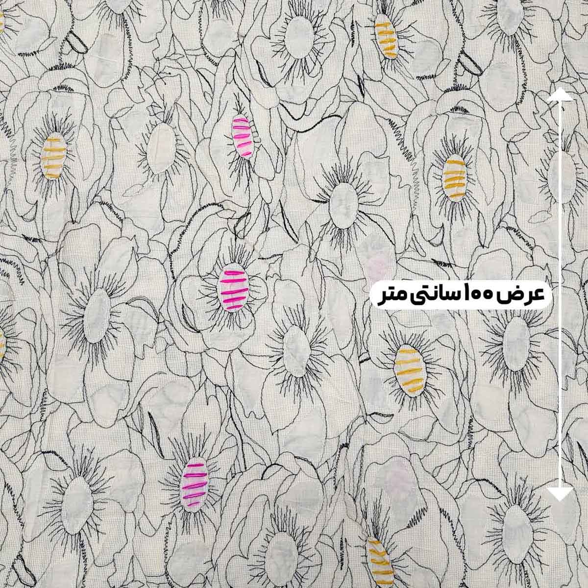 پارچه لینن سوزن دوزی هندی 206 رنگ نچرال 
