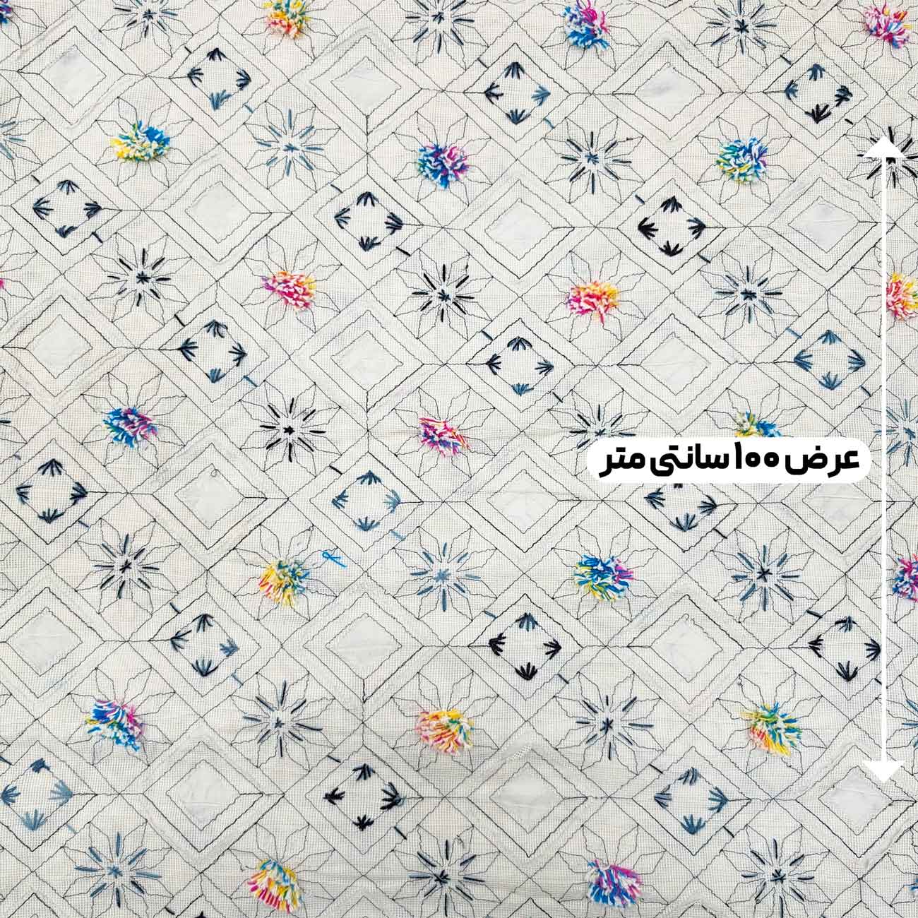 پارچه لینن سوزن دوزی هندی 207 رنگ نچرال 