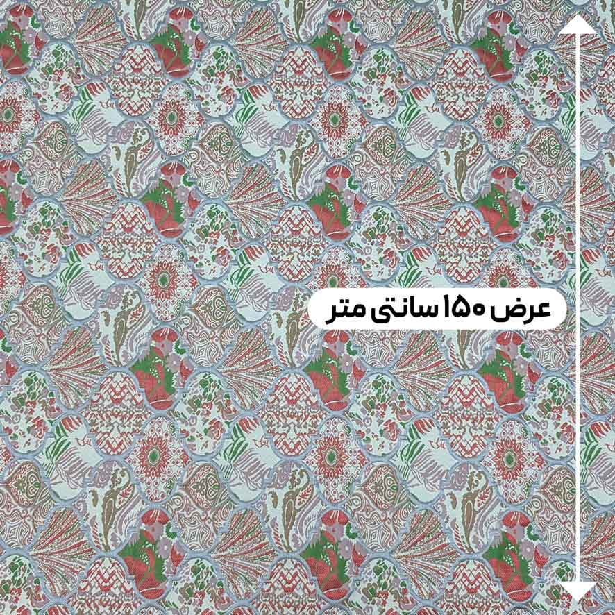 پارچه ژاکارد پنبه نیوکل رنگ لاکی سبز 
