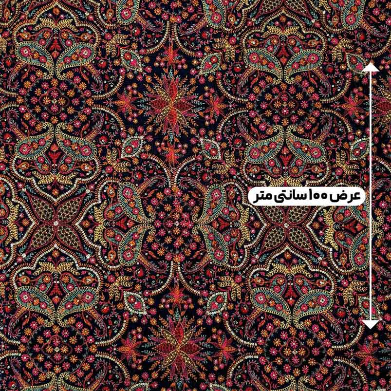 پارچه مخمل سوزندوزی هندی رنگ دهلی 3-82 