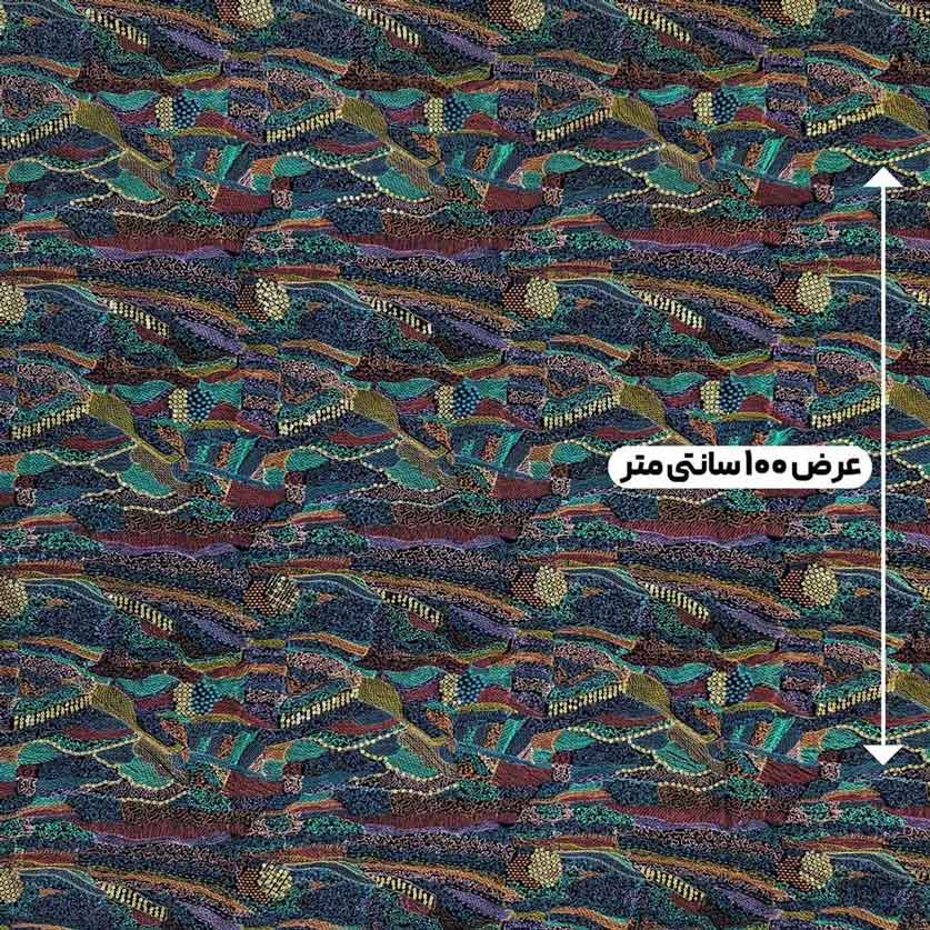 پارچه مخمل سوزندوزی هندی رنگ دهلی 2-93 سرمه ای 