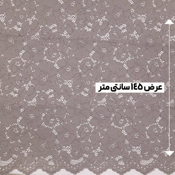 پارچه دانتل کتان قیطون رنگ طوسی بنفش 