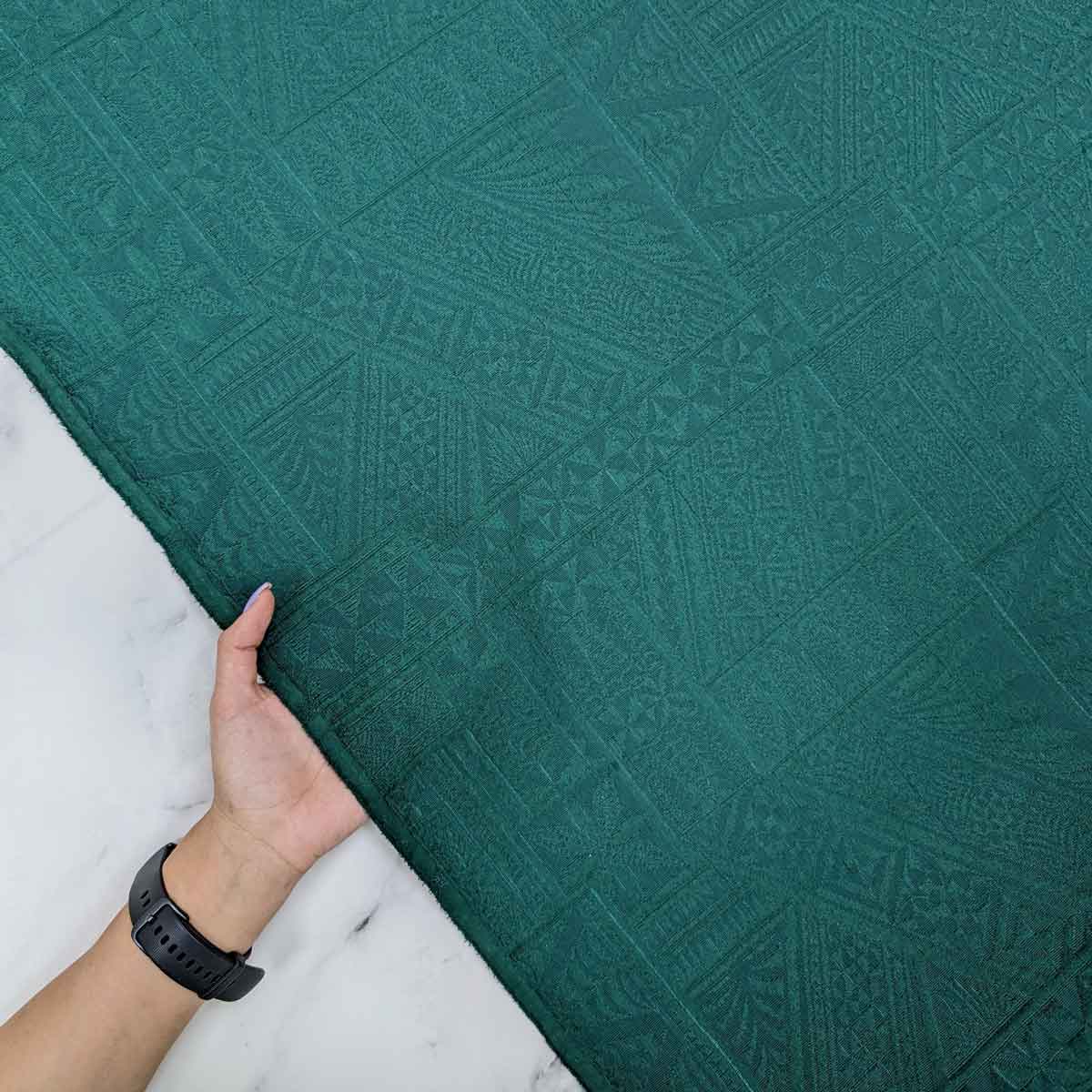 پارچه ژاکارد کتان اسرا رنگ یشمی 