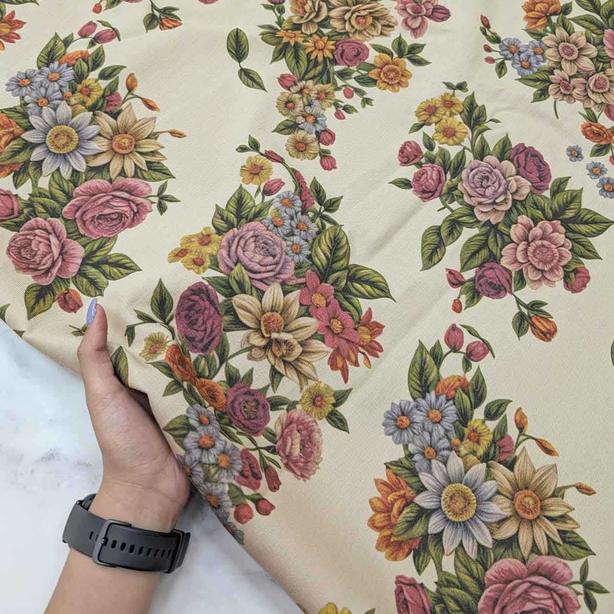 پارچه کتان پرینت سه بعدی رنگ 1 