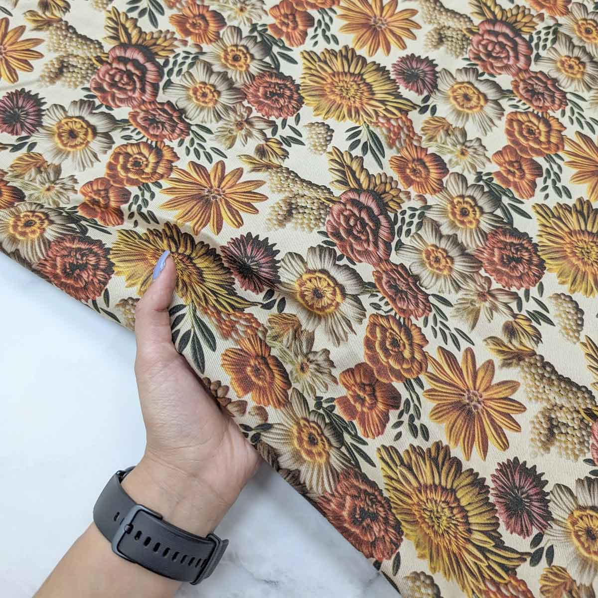 پارچه کتان پرینت سه بعدی رنگ 2 