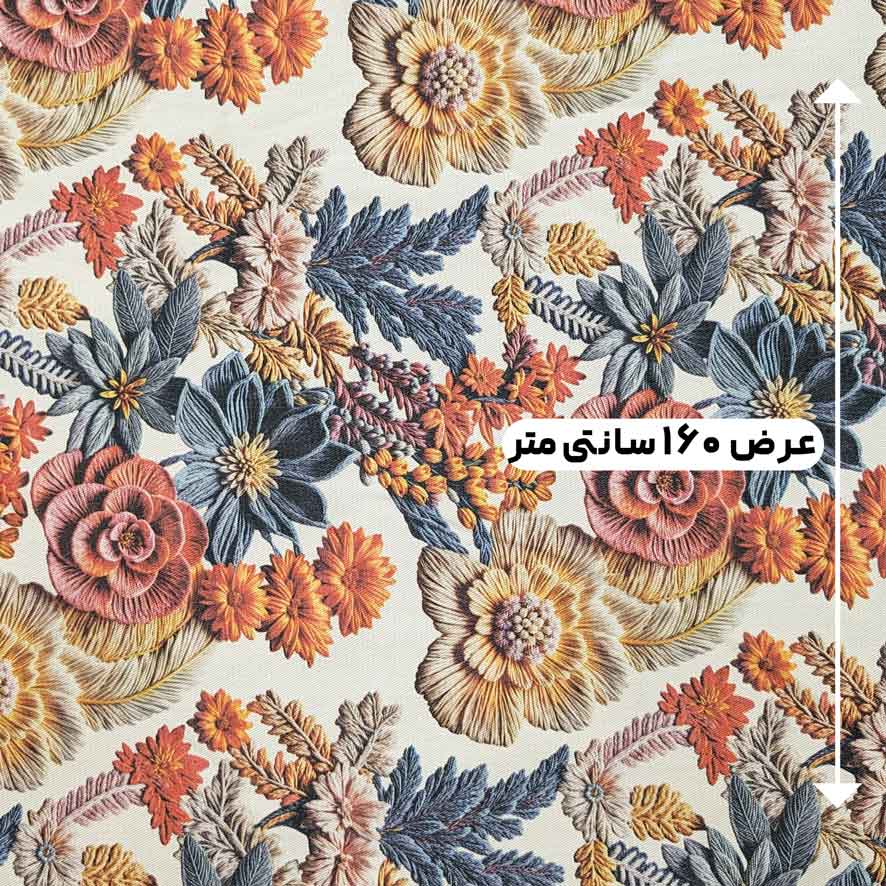 پارچه کتان پرینت سه بعدی رنگ 3 