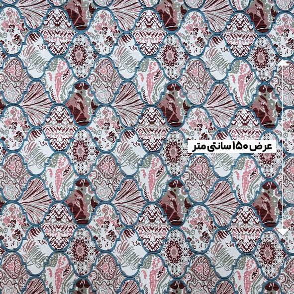 پارچه ژاکارد پنبه نیوکل رنگ زرشکی سبز 