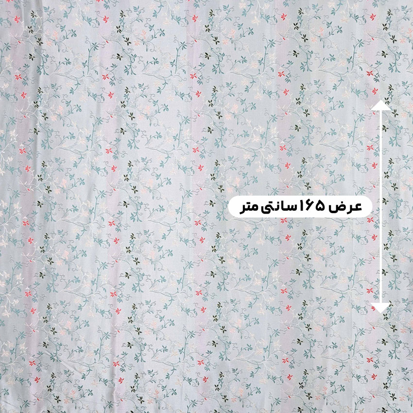پارچه ژاکارد ابریشم کره آلند رنگ طوسی سبز 
