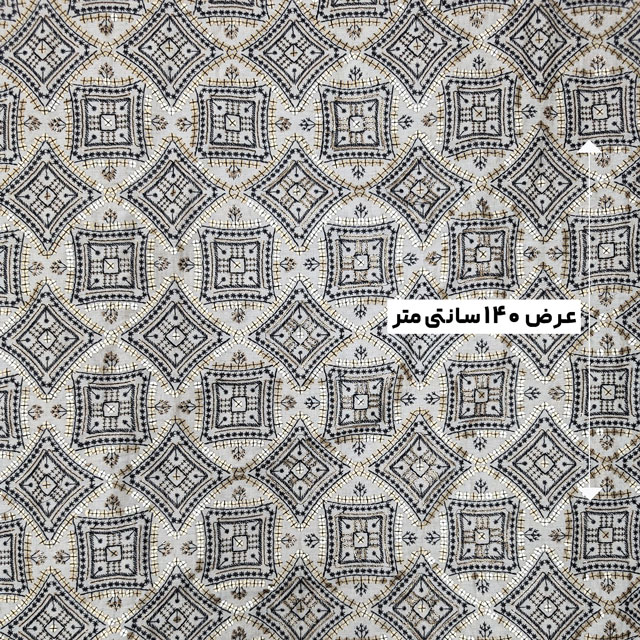 پارچه لینن سوزن دوزی دهلی 127 رنگ نچرال 