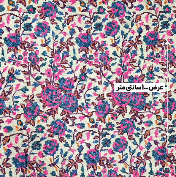 پارچه لینن سوزن دوزی دهلی 134 رنگ نچرال 