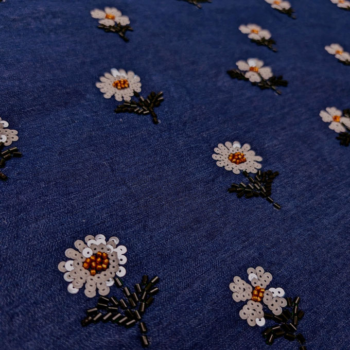 پارچه جین کار شده مولتی رنگ 2 