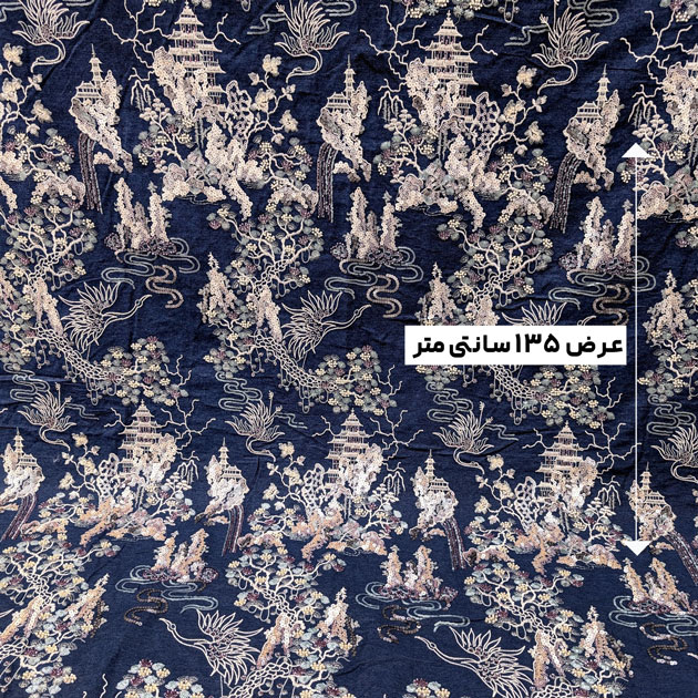 پارچه جین برودری مولتی رنگ 5 