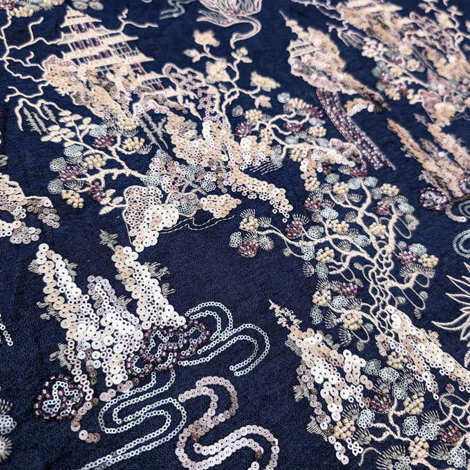 پارچه جین برودری مولتی رنگ 5 