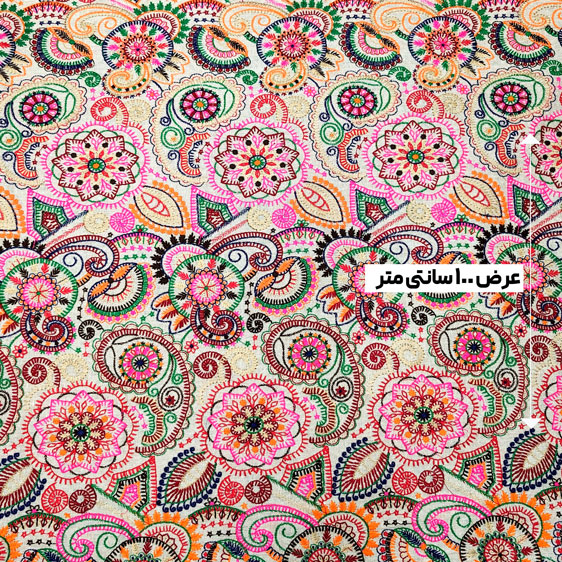 پارچه لینن جوت سوزن دوزی 2 رنگ 1 