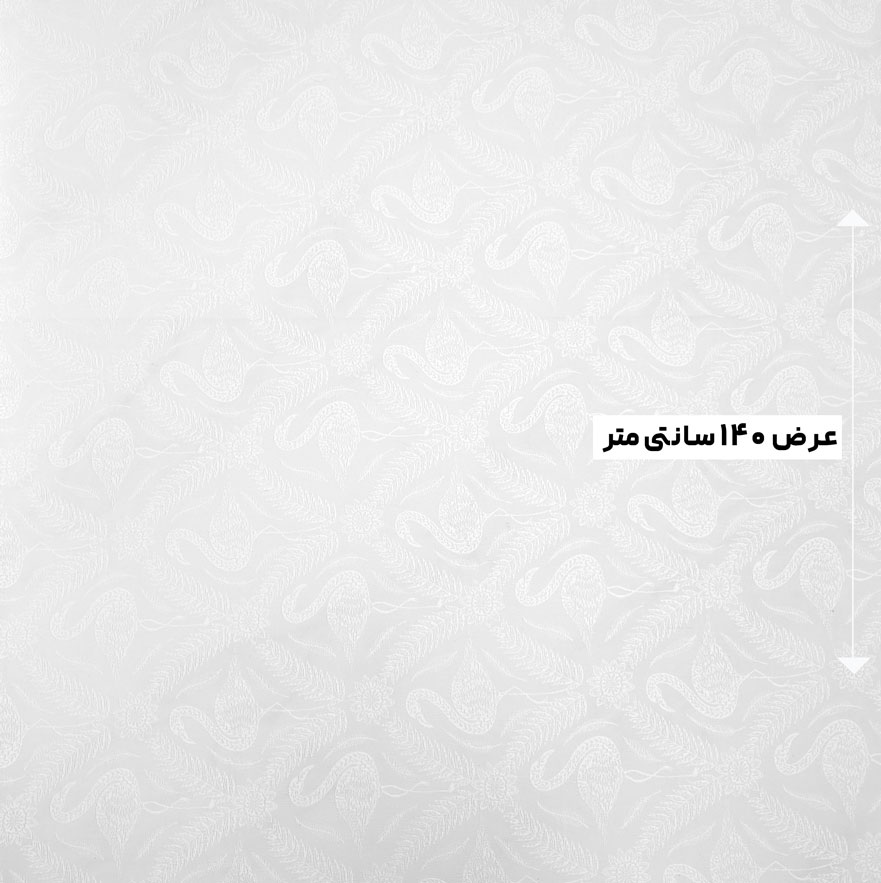 پارچه ژاکارد کتان ترک 182 رنگ سفید 