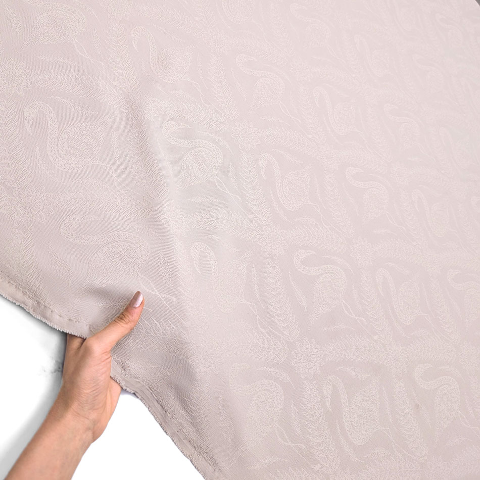 پارچه ژاکارد کتان ترک 182 رنگ نچرال 