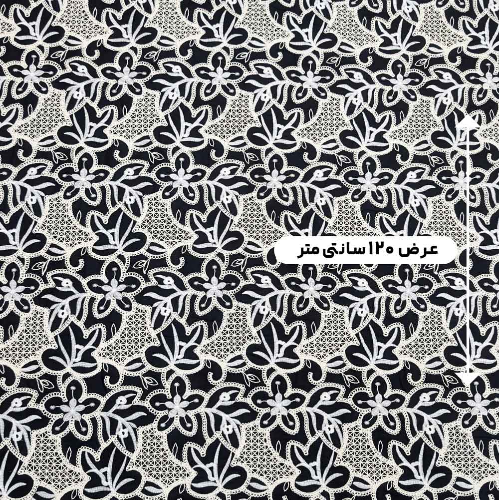 پارچه پوپلین قیطون دوزی 1 رنگ 1-3 