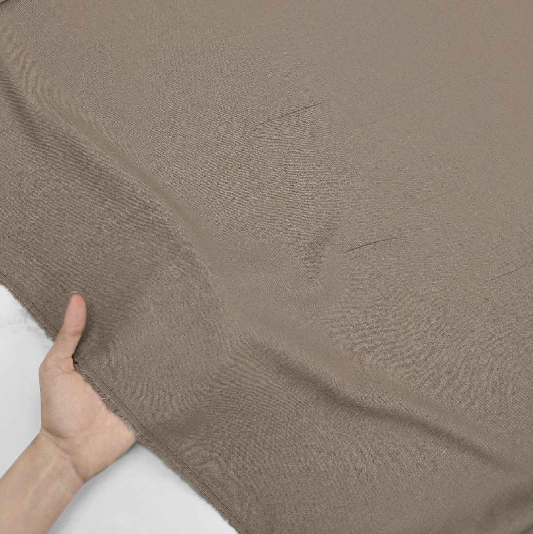 پارچه لینن ساده ترک رنگ خاکی 