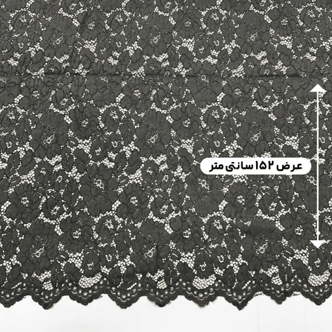 پارچه دانتل کتان قیطون رنگ طوسی 