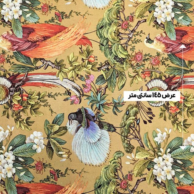 پارچه لینن پرینت ترک رنگ 58