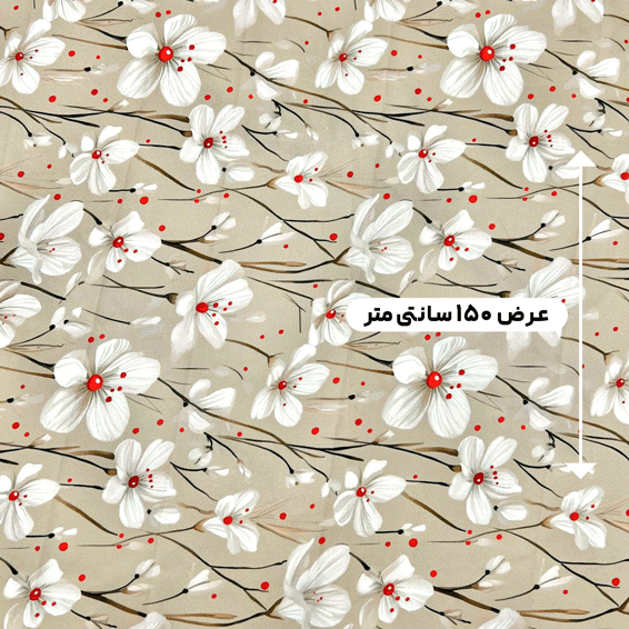 پارچه کرپ حریر گلدار رنگ 42