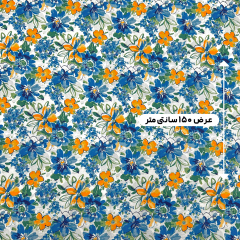 پارچه کرپ حریر گلدار رنگ 49