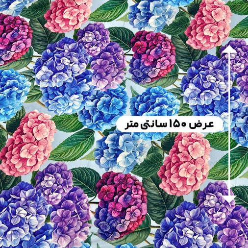پارچه کرپ حریر گلدار رنگ 62