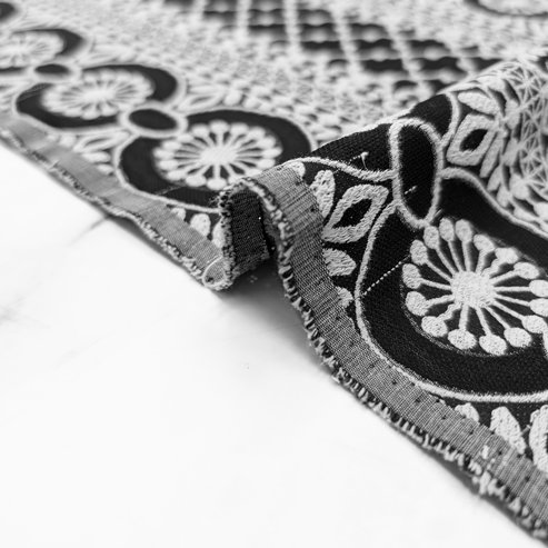 پارچه ژاکارد کنفی ترک هدسا رنگ مشکی 