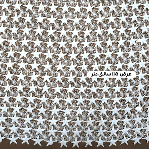 پارچه گیپور کتان 182 رنگ 35 سفید 