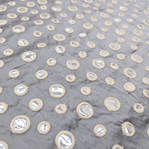 پارچه تافته سوزن دوزی هندی 244 رنگ طوسی 