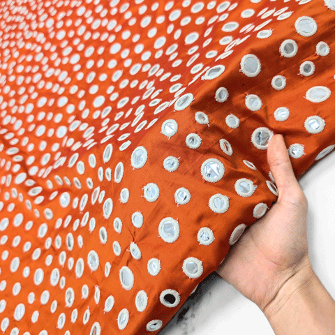 پارچه تافته سوزن دوزی هندی 244 رنگ آجری 