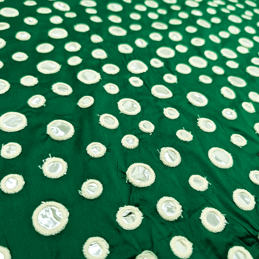 پارچه تافته آینه دوزی هندی 244 رنگ زمردی 