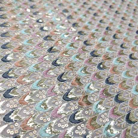 پارچه حریر سوزن دوزی هندی 12 رنگ 3 