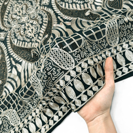 پارچه حریر سوزن دوزی هندی 8 رنگ یشمی 