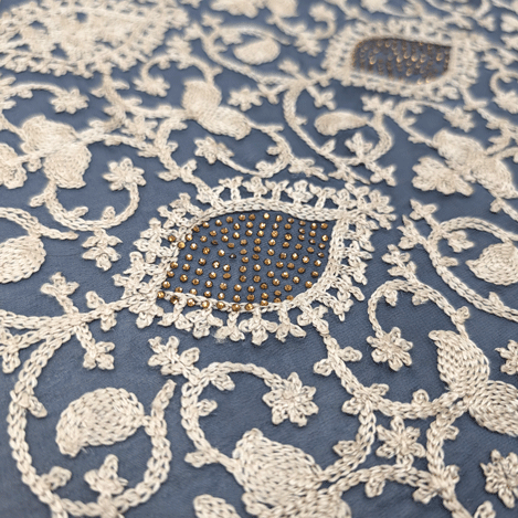 پارچه حریر سوزن دوزی هندی 4 رنگ 4-2 