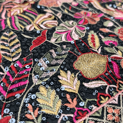 پارچه حریر سوزن دوزی هندی 15 رنگ 15 