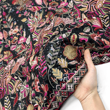 پارچه حریر سوزن دوزی هندی 15 رنگ 15 