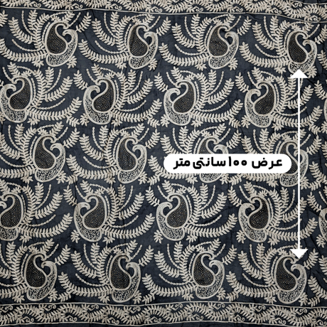 پارچه حریر سوزن دوزی هندی 16 رنگ مشکی 